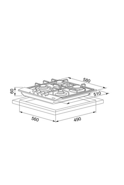 Franke 106.0489.620- Fhnl 604 4g X E Inox Ocak