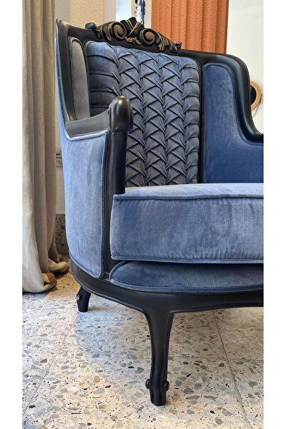 mekanhomeworks Mavi Sırt Detaylı Berjer