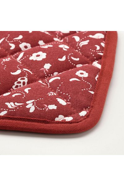 IKEA 2 Pieces Red 2-Piece Oven Pot Holder - Heat Resistant, 19x19 Cm with Hangable Felt