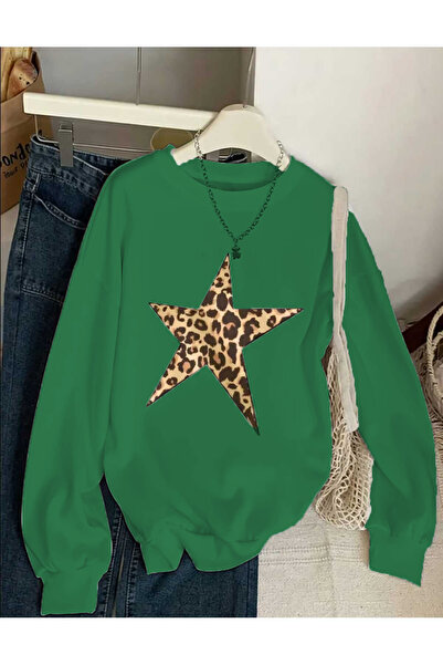 mia storia طاقم الرقبة ليوبارد ستار نمط البلوز المرأة المعتاد