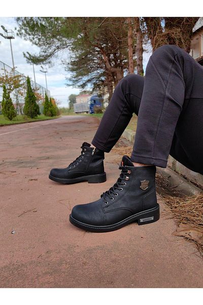 KunduraHane Unisex Λαστιχένια αντιολισθητική σόλα μοτέρ χειμερινές μπότες Nubuck με φερμουάρ και κορδόνια