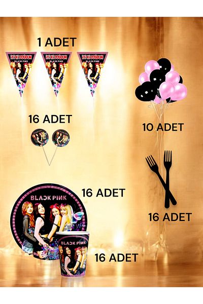 VibeHome Blackpink Themed m Pack for 16 - Birthday Party and Fun Events