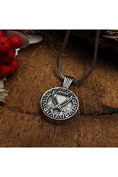 Sima Silver Gümüş Cevşen Kılıç Zülfikar Model Erkek Muskalık Kolye Kabı