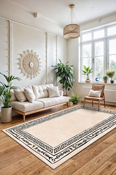 Confidence Home Dijital Baskı Yıkanabilir Kaymaz Taban Salon Halısı Mutfak Ha...
