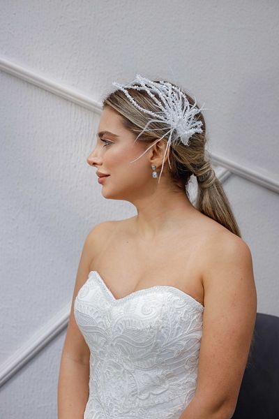 Turkuaz Accesoriu pentru păr de mireasă / Accesoriu pentru păr alb cu pietre de nuntă de nuntă
