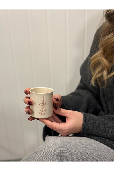 YAKA ART Christmas Christmas Themed Handmade Double Espresso Porcelain Cup