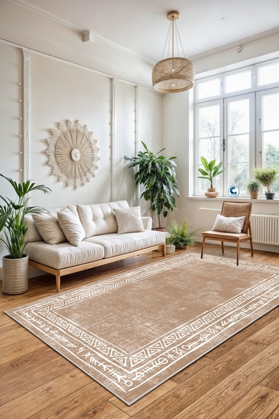 Confidence Home Dijital Baskı Yıkanabilir Kaymaz Taban Salon Halısı Mutfak Ha...