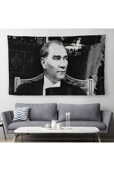 PAMUK'S DESİGN Keskin Bakışlı Atatürk Duvar Örtüsü-Halısı-6635