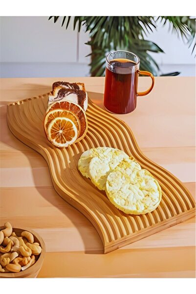 VANCKEY Wooden Carved Wavy Tall Rainbow Decorative Tray Presentation Tray Pre...