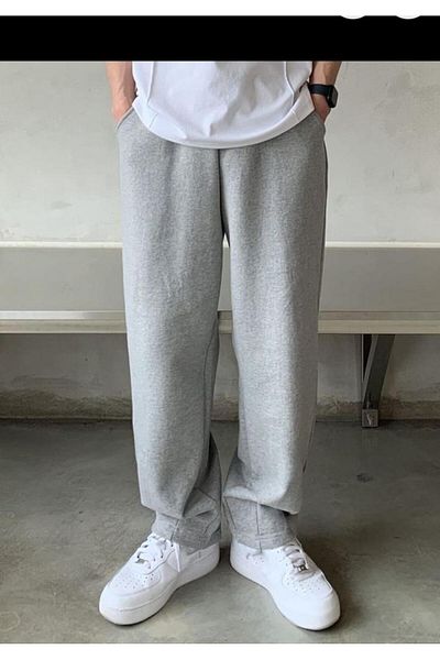 yg ydn giyim Gri Kompak Picior drept Îmbrăcăminte confortabilă Pantaloni de sport de mărime mare Unisex