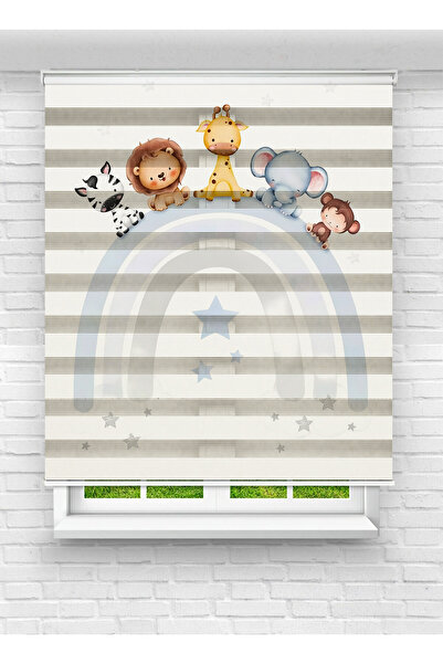 vanilyahome Erkek ve Kız Çocuk Odası İçin Desenli Baskılı Sevimli Hayvanlar v...