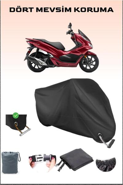 Breen Siyah Honda Pcx125 Için Kilit Uyumlu Motosiklet Branda, Güvenli, Su Geçirmez