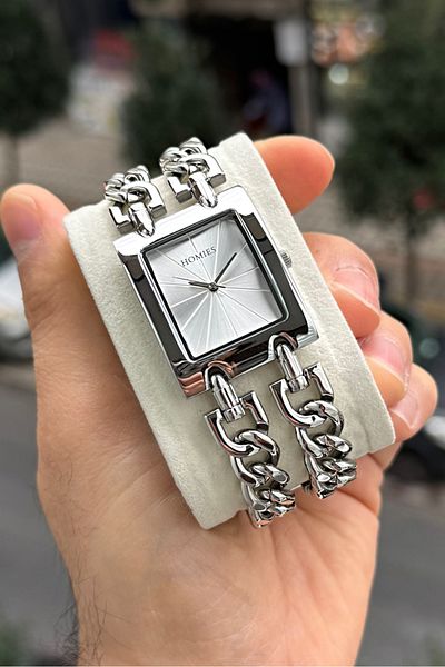 Homies Double Chain Women's Wrist Watch-Bracelet Gift.
