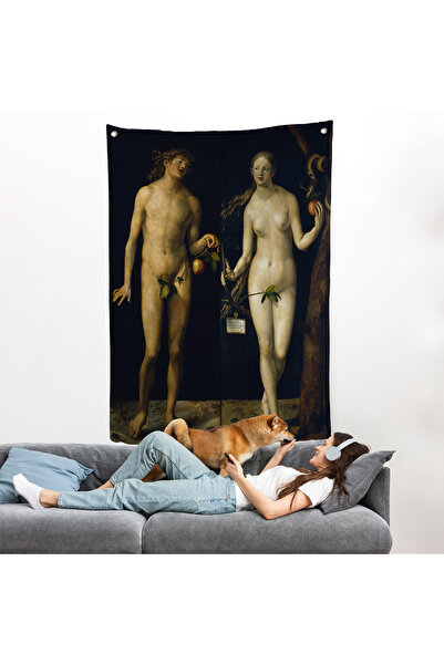 PAMUK'S DESİGN Albrecht Dürer - Adem İle Havva Duvar Örtüsü - Adam and Eve-8053