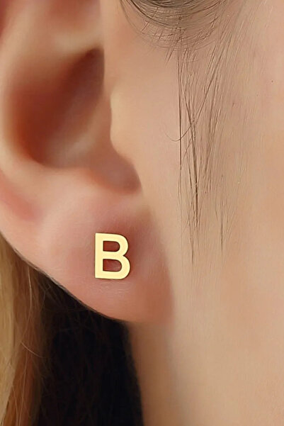 Glorria Altın B Harfi Küpe