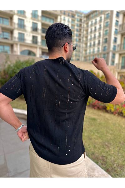 elkumoda Μπλουζάκι με κομμένο λέιζερ με λεπτομέρεια μεγάλου μεγέθους - Μπλουζάκι με άνετη εφαρμογή