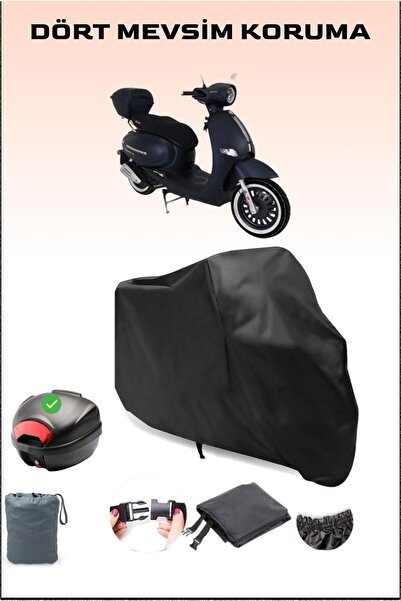 Breen Siyah Arora Cappucino 125 Arka Çanta Uyumlu Motosiklet Branda Su Geçirmez Dayanıklı Kumaş