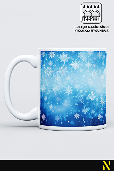 nilizma Christmas New Year Themed Snow Patterned Mug Cup Mug 330 ml