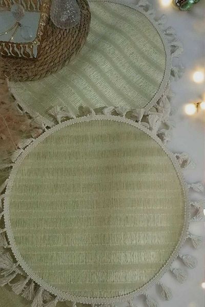 HOMELİFE EV TEKSTİL Boho Chic - Tufted Plate Set (6 Pieces)