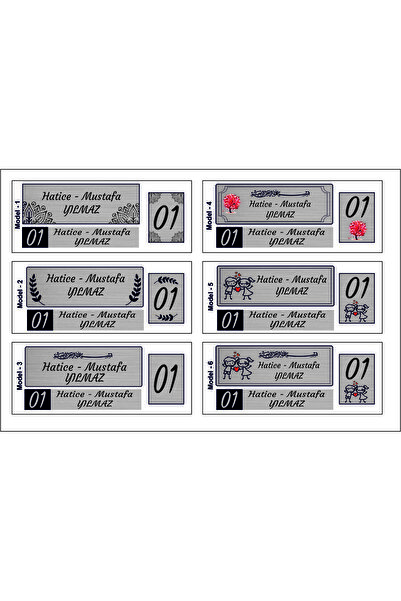 bertekdijital 3'lü Set Kapı Isimliği, Kapı Numarası, Posta Kutusu Isimliği Gümüş