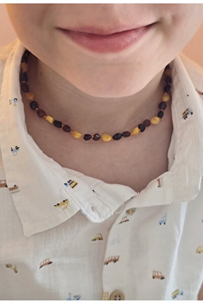 Kotryna Drop Amber Teeth Necklace for Baby - Certified