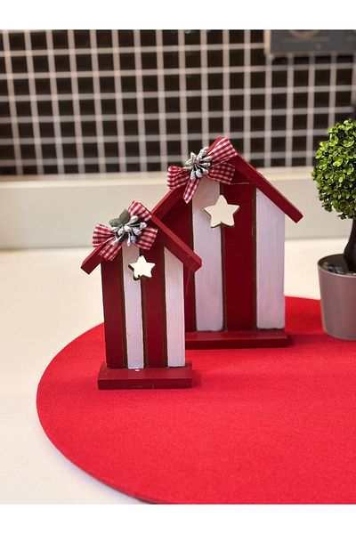 Ayd Home Σετ 2 χριστουγεννιάτικα διακοσμητικά σπιτιού ξύλινα χριστουγεννιάτικα νέο έτος