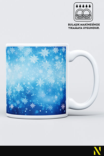nilizma Christmas New Year Themed Snow Patterned Mug Cup Mug 330 ml
