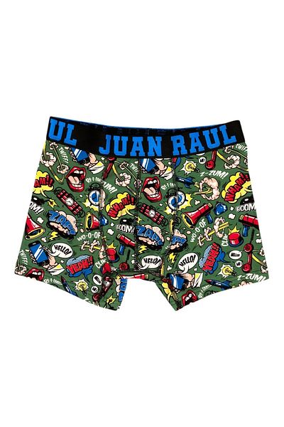 Juan Raul Green Retro Design 95% Cotton 5% Elastane Boxer - Db213