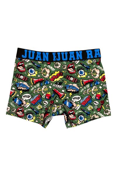 Juan Raul Green Retro Design 95% Cotton 5% Elastane Boxer - Db213
