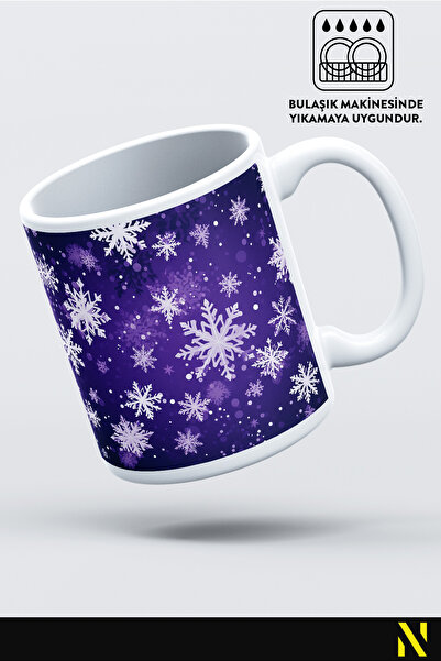 nilizma Christmas New Year Themed Snow Patterned Mug Cup Mug 330 ml
