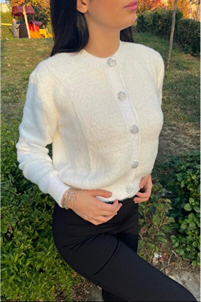 Butik Yumoş Kadın Hırka-düğmeli Hırka-yumoş Hırka-hırka-crop Hırka -peluş Hırka