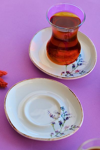 tabakevi Plate House Porcelain Pebble Lilac Tea Plate Set 13X11 cm 6 Pieces Pbl06Csprs995