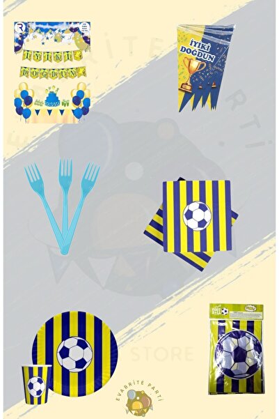 Evabrite Set de ventilatoare galben bleumarin pentru 8 persoane - Rechizite p...