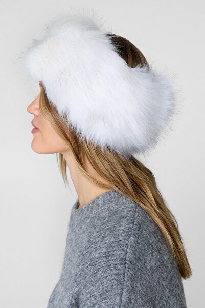 Pissos Kadın Suni Saç Bandı Elastik Peluş Kışlık Şapka