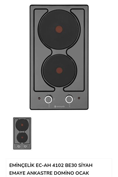 Eminçelik EMİNÇELİK 2 GÖZLÜ EMAYE ELEKTRİKLİ OCAK AH 4102 BE30 SANCAK ALİMER