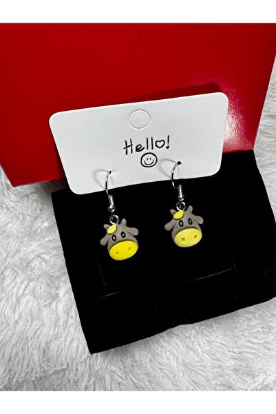 Fasion Jewelry İNEK FİGÜRLÜ MİNİMALİST ALERJİ YAPMAZ ÇOCUK KÜPE