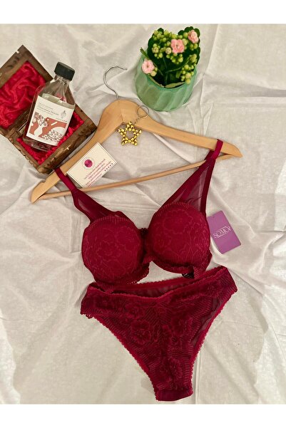 SOMOR طقم حمالة صدر دانتيل مع حبل