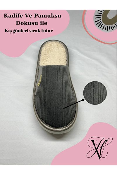 Mode Cool Wool Unisex Slippers - Semi-Leather, Velvet Corduroy, Non-Slip Sole and Comfort