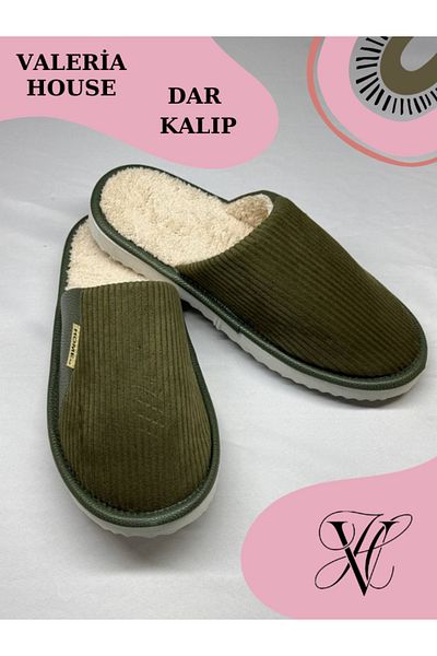 Mode Cool Wool Unisex Slippers - Semi-Leather, Velvet Corduroy, Non-Slip Sole and Comfort