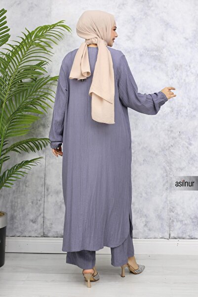 ASİLNUR Γκρι Σετ ρούχων Merve Hajj and Umrah Duo