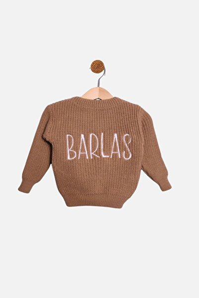 Minytrendy İsim Nakışlı Unisex Triko Kız Erkek Bebek Kazak Bebek Hediyelik Isimli Çocuk Kazak Yenidoğan Tulum