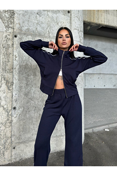 badibadii Modal Fabric dupla cipzáras és csővel ellátott melegítőnadrág szett