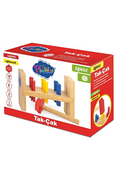 Play Wood Eğitici Ahşap Renkli Tak-Çak Oyunu Oyuncak Seti ONY-306