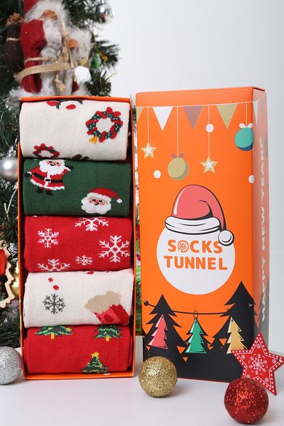 Socks Tunnel Комплект от 5 новогодишни шарени шарени чорапи