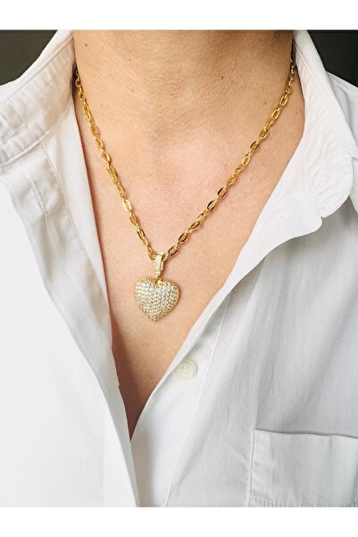 DEVİ fashion سحر الزركون حجر القلب قلادة