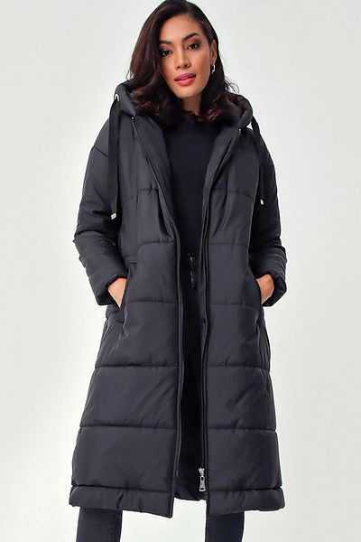 Bigdart 5120 Lange Pufferjacke mit Kapuze – Schwarz