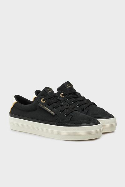 Tommy Hilfiger Bavlněná platforma Podešev Sneaker Boty BOTY FW0FW08323 BDS
