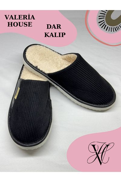 Mode Cool Wool Unisex Slippers - Semi-Leather, Velvet Corduroy, Non-Slip Sole and Comfort