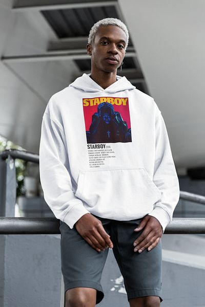 SEVBANO The Weeknd Starboy Printed Unisex Oversize Singer Hoodie