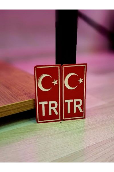 Store Tr license plate sticker chrome embossed 2 pieces